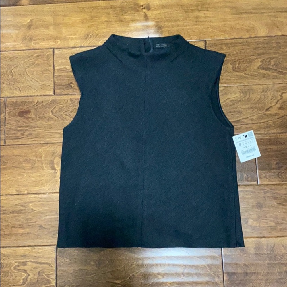 Zara sleeveless mock neck top with zipper